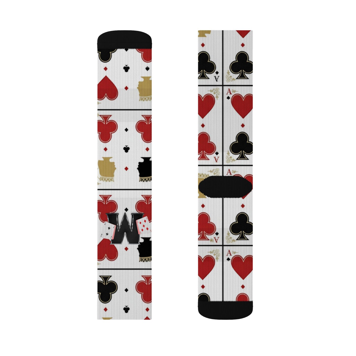 52 Movement Playing Card Socks — Hearts & Clubs Sublimation Design