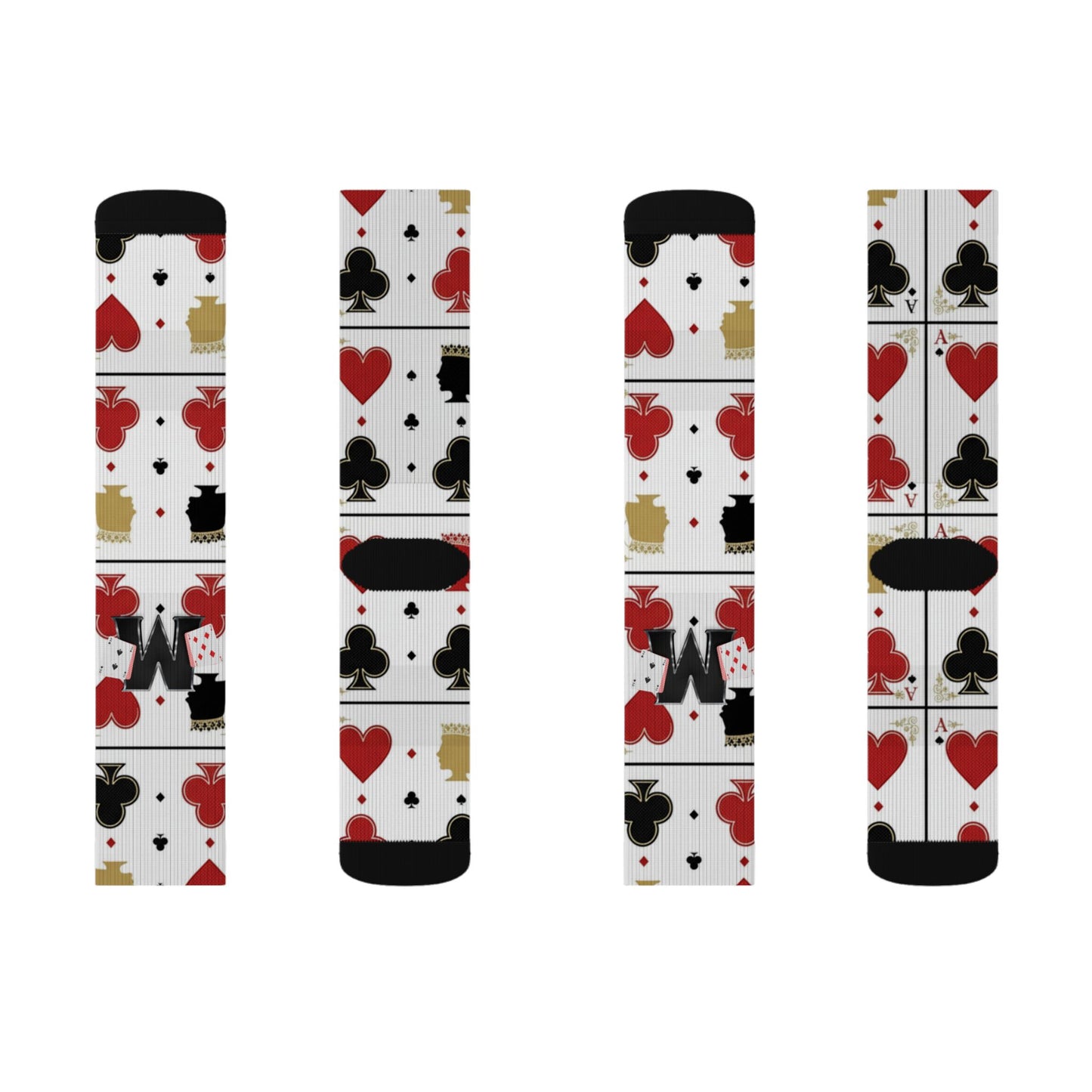 52 Movement Playing Card  Socks — Hearts & Clubs Sublimation Design