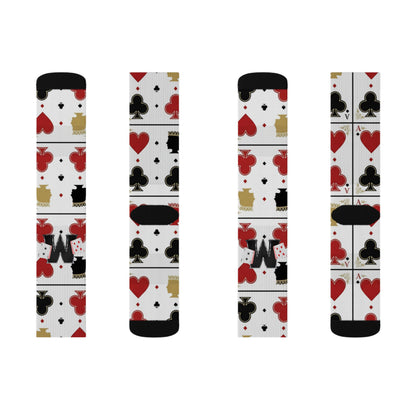 52 Movement Playing Card  Socks — Hearts & Clubs Sublimation Design