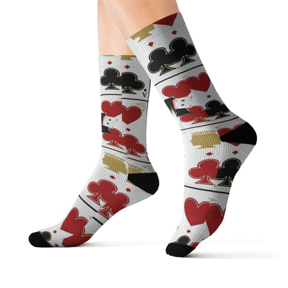 52 Movement Playing Card  Socks — Hearts & Clubs Sublimation Design